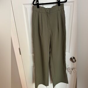 Abercrombie & Fitch Green Trousers with Wide-Leg Silhouette